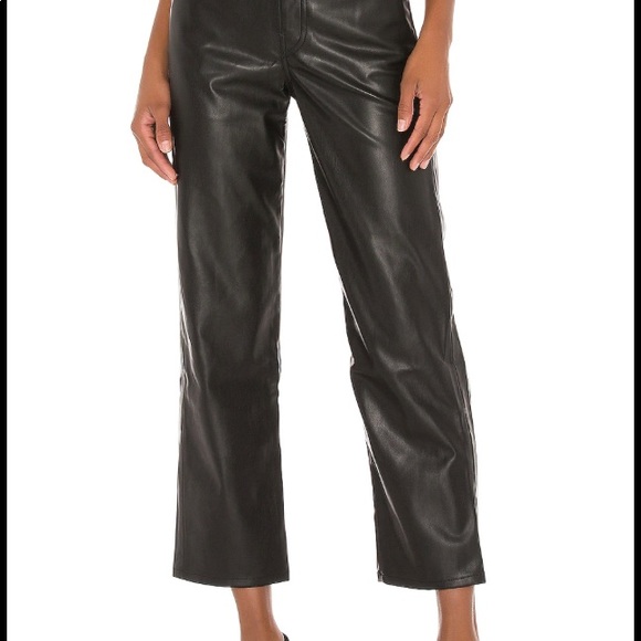 Levi’s rib cage straight ankle leather pleather pant - Picture 2 of 8